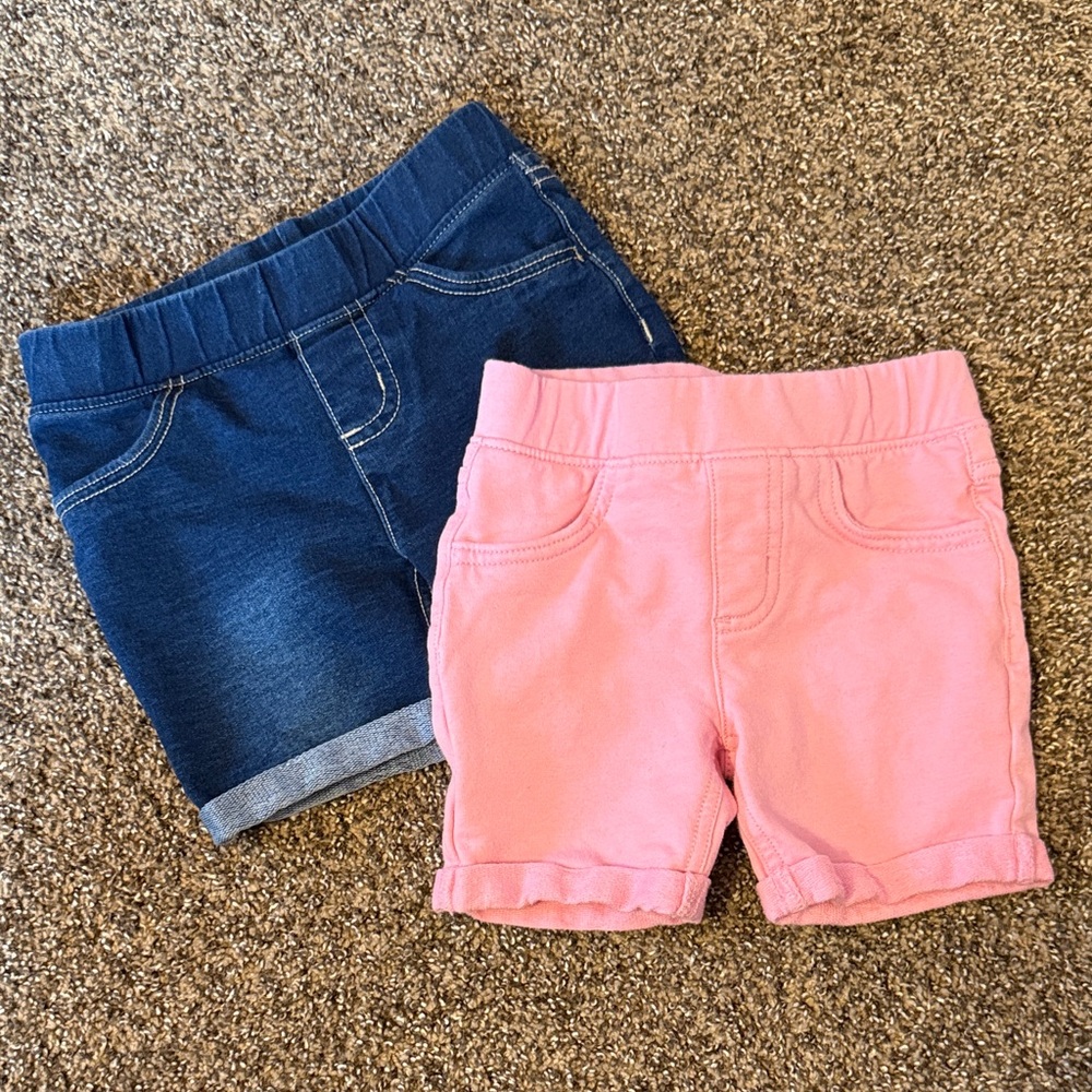 Jumping Beans Denim and Pink Shorts Set